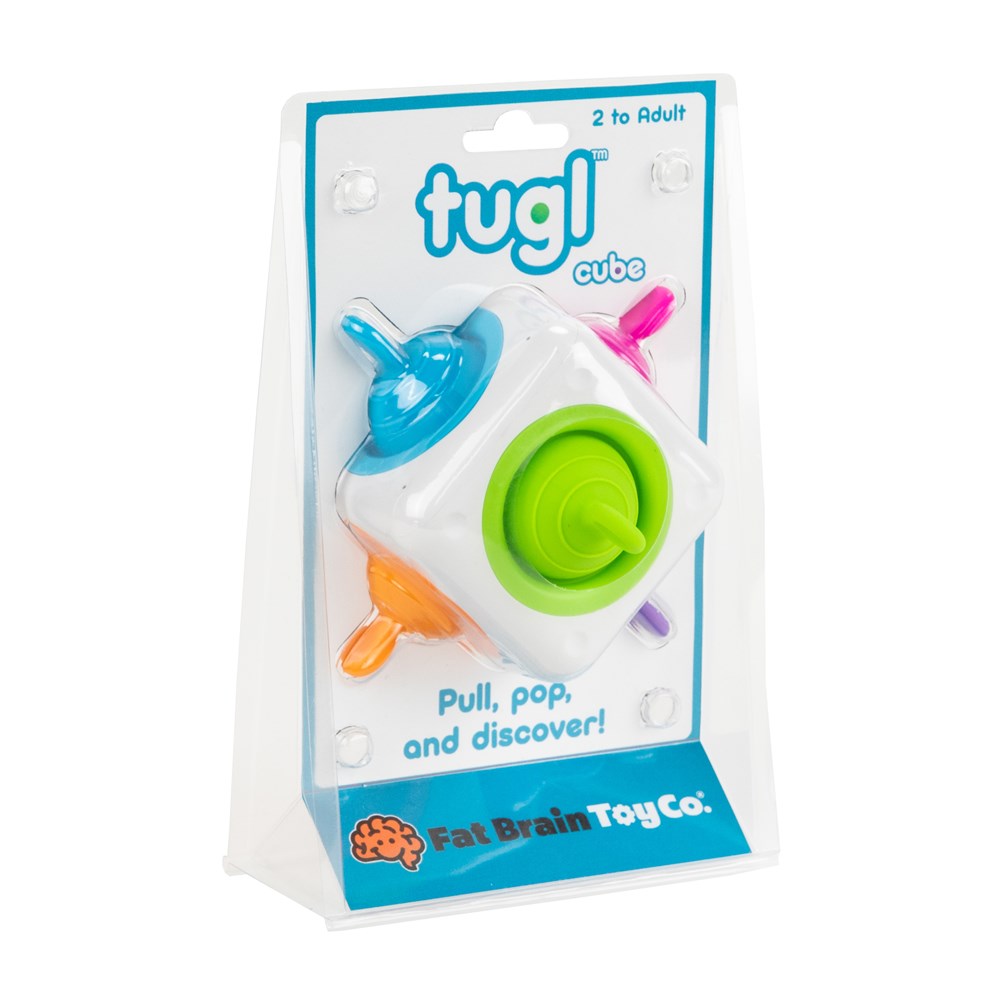 Fat Brain Toys Tugl Cube - Popping Fidget Cube for Toddlers  Kids  Teens  Adults