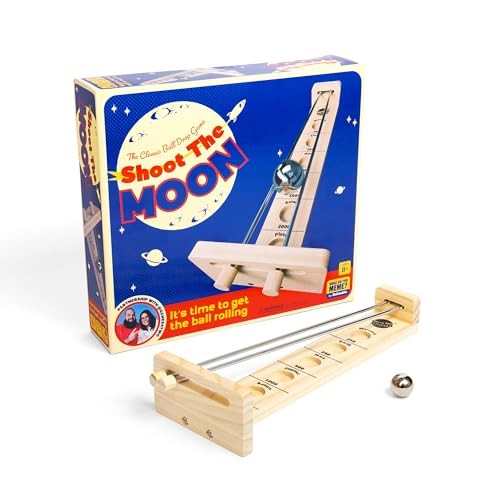 WHAT DO YOU MEME? Shoot the Moon Game Balancing Game with Moon Ball Table Games Retro Games Traditional Wooden Game for Kids and Adults Ages 8+ by