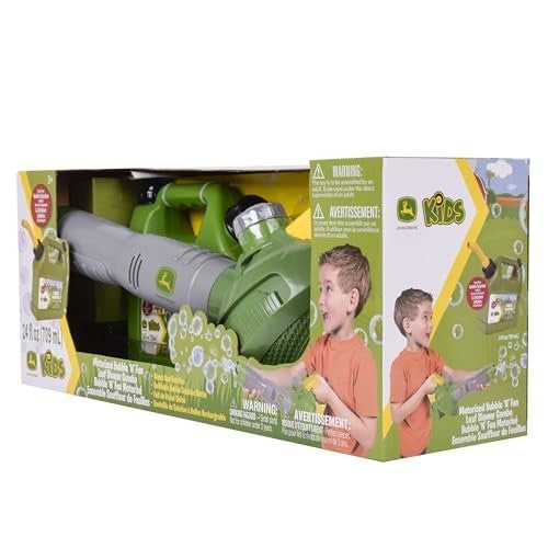 John Deere Bubble Leaf Blower Toy for Kids Includes 24oz Bubble Refill Gas Can, Outdoor Bubble Machine for Kids, Easy to Use, Outdoor Play, Great Gift