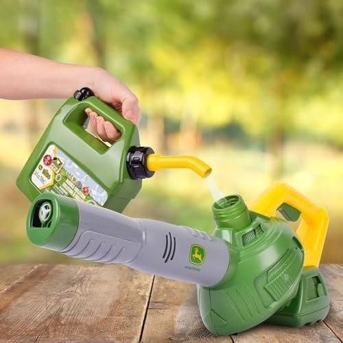 John Deere Bubble Leaf Blower Toy for Kids Includes 24oz Bubble Refill Gas Can, Outdoor Bubble Machine for Kids, Easy to Use, Outdoor Play, Great Gift