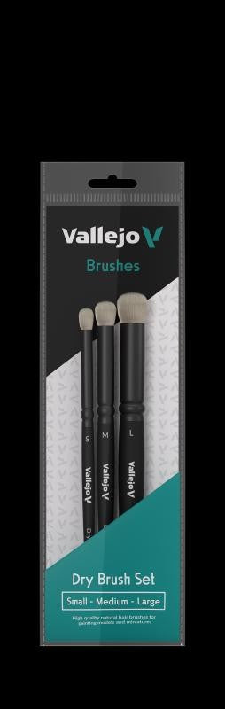 Vallejo Hobby Brushes Dry Brush Set - Natural Hair