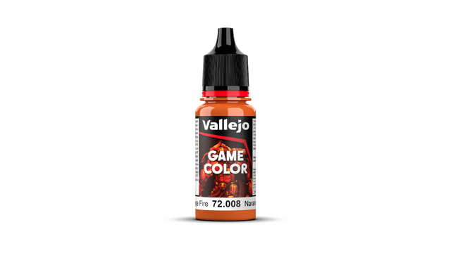 Vallejo Game Colour Orange Fire 18ml Acrylic Paint - New Formulation