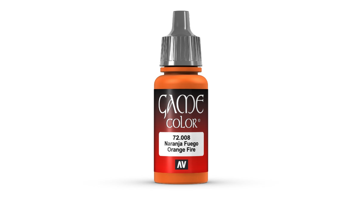 Vallejo Game Colour Orange Fire 18ml Acrylic Paint - New Formulation