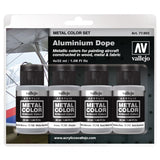 Vallejo Metal Colour Aluminium Dope 4 Colour Acrylic Paint Set 77603