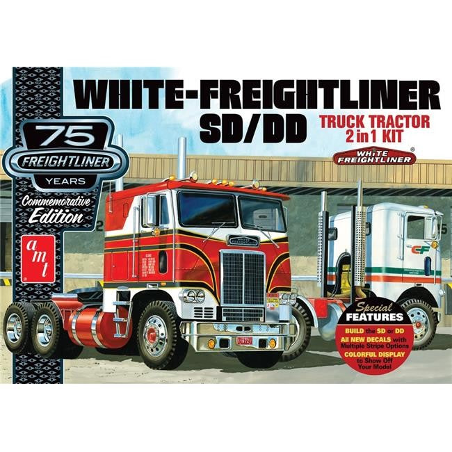 AMT 1/25 WHITE FREIGHTLINER 2-IN-1 SC/DD TRACTOR (75TH ANNIVERSARY)