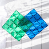 Connetix Tiles Rainbow Base Plate Blue & Green 2PC