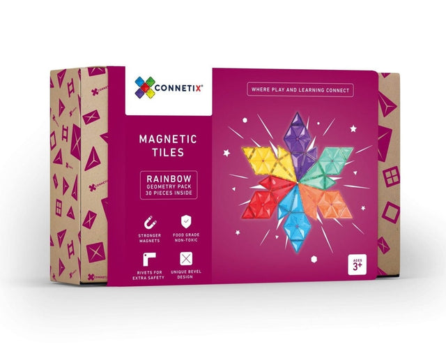 Connetix Tiles Rainbow Geometry Pack 30 Pieces