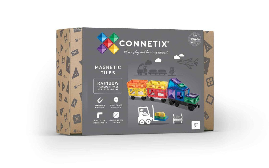 Connetix Tiles Rainbow Transportation Pack 50pc