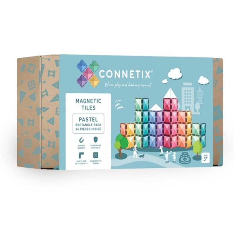 Connetix Tiles Pastel Rectangle Pack 24 Pieces