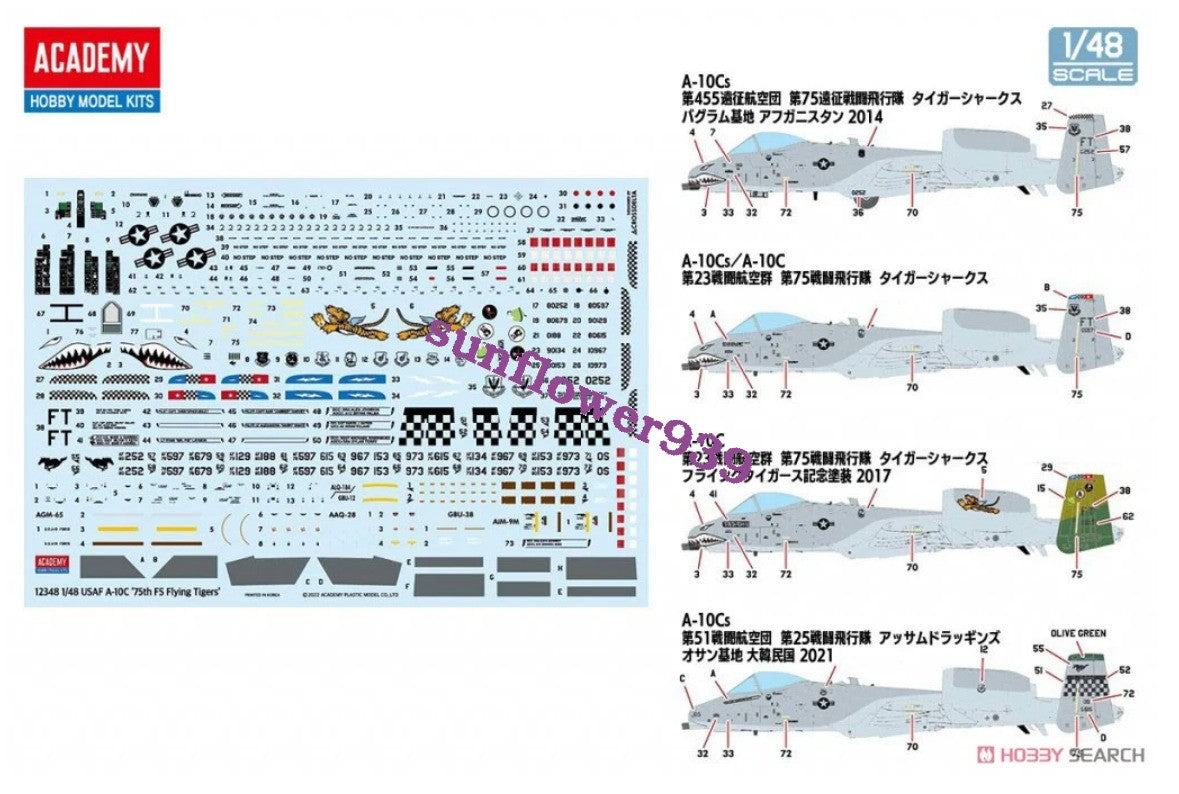 Academy 1/48 USAF A-10C THUNDERBOLT II  75TH FS FLYING TIGERS