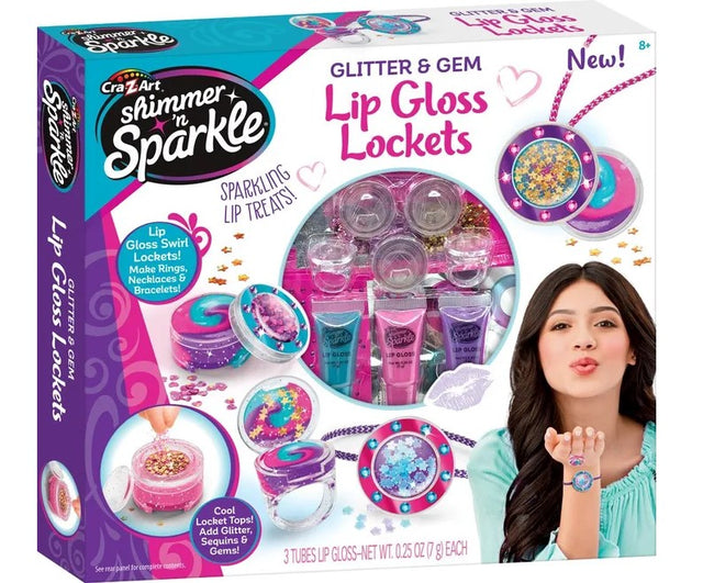 Shimmer 'n Sparkle Glitter and Gem Lip Gloss Lockets