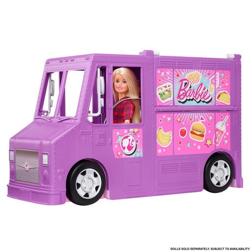 Barbie Fresh  N Fun Food Truck Playset with Blonde Doll & 30+ Accessories. Lift Side for Kitchen