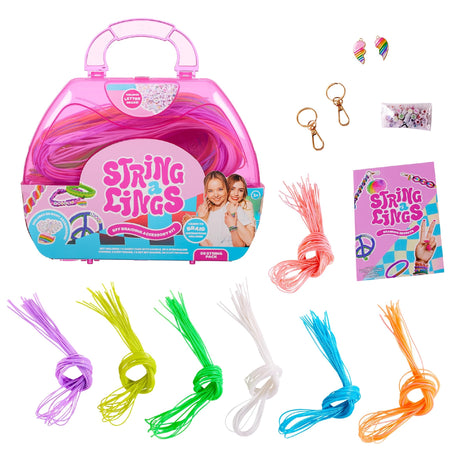 Stringalings Braiding Accessory Kit Carry Case with 80 Strings