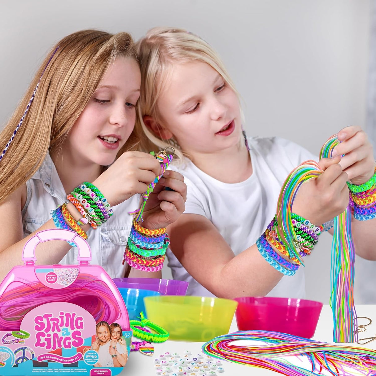 Stringalings Braiding Accessory Kit Carry Case with 80 Strings