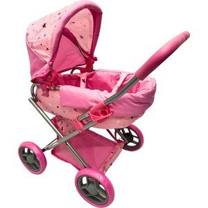 Playworld Doll Pram Medium Pink