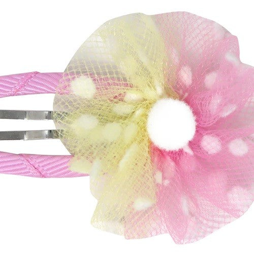 Pink Poppy Pink Mesh Hair Clip