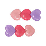 Pink Poppy Glitter Hearts Aligator Hair Clips
