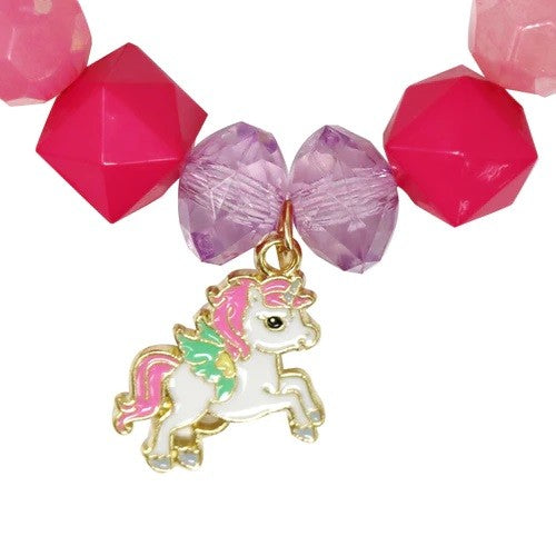 Pink Poppy Unicorn Rainbow Pearl Braclet