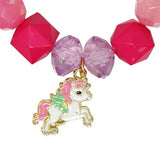Pink Poppy Unicorn Rainbow Pearl Braclet