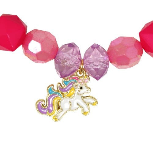 PINK POPPY UNICORN RAINBOW PEARL NECKLACE