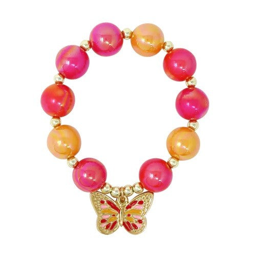 Pink Poppy Vibrant Butterfly Braclet