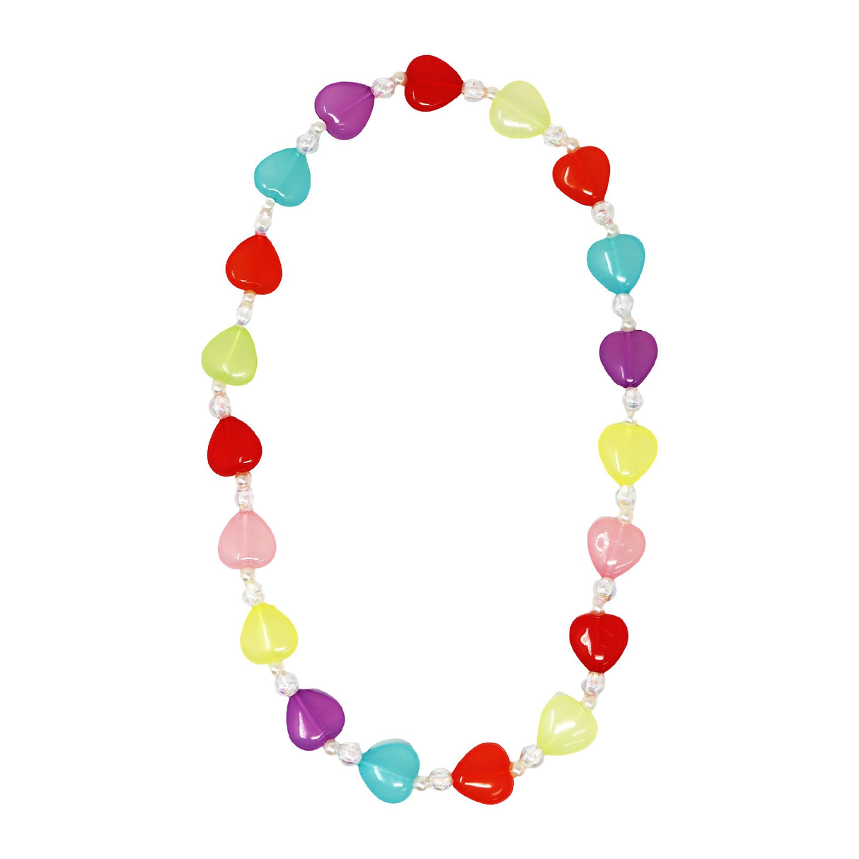 Pink Poppy Rainbow Heart Necklace