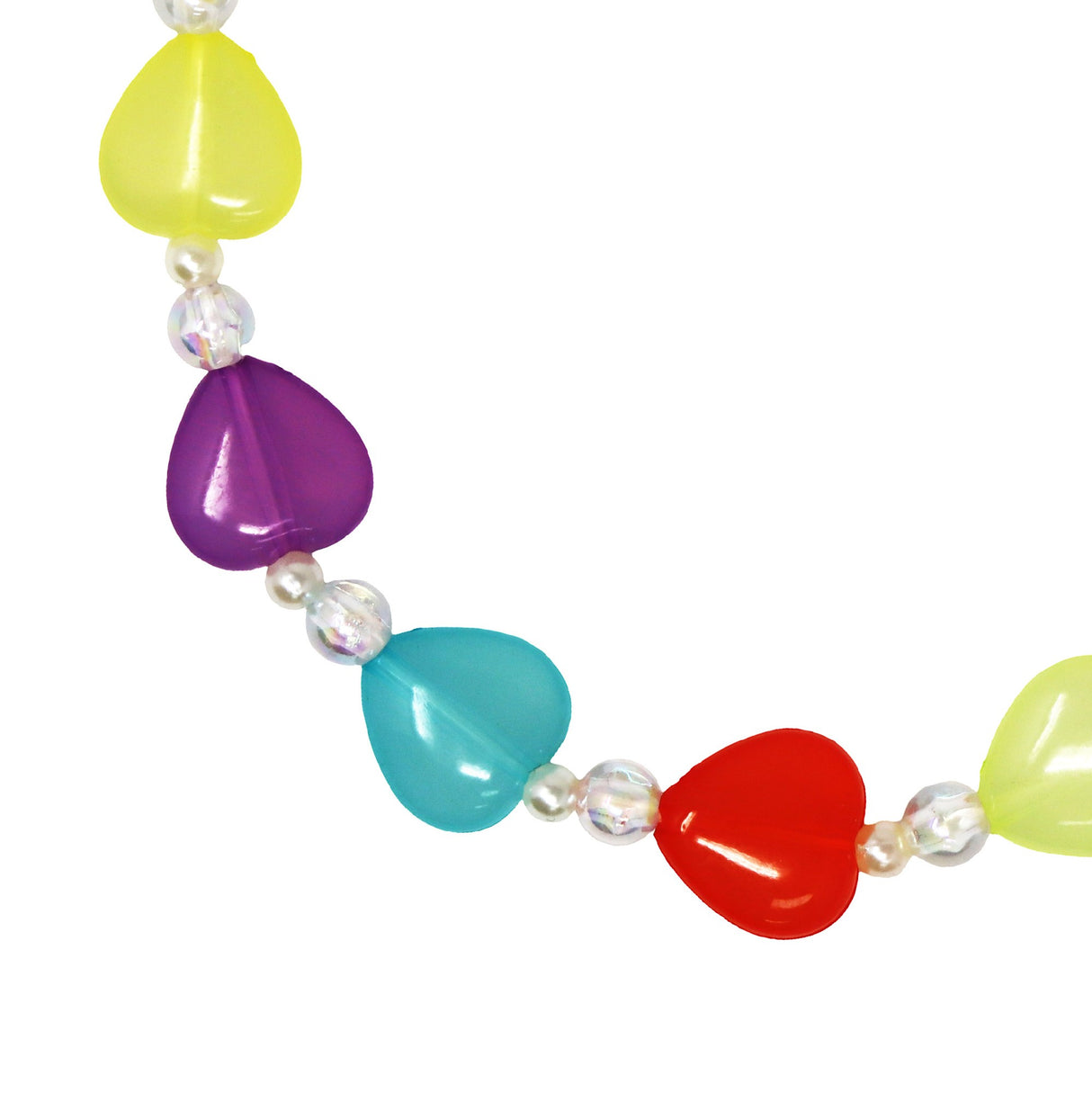 Pink Poppy Rainbow Heart Necklace