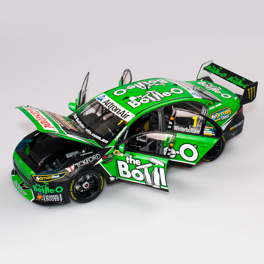 AUTHENTIC 1/18 THE BOTTLE-O RACING TEAM FORD FGX FALCON 2016 ITM AUCKLAND SUPERSPRINT WINNER MARK WINTERBOTTOM