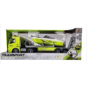 Transporter With Boat 42Cm With Light & Sound Blue/Green