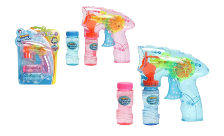Bubble Gun Light Up with 2pk Solution