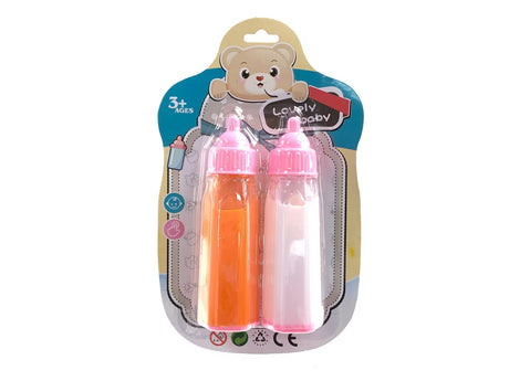 Doll Baby Drink Bottles 2pk Milk & Juice