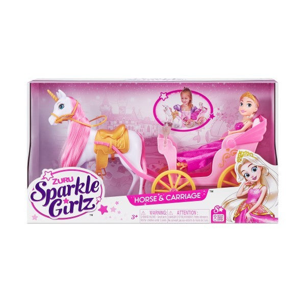 Sparkle Girlz Princess Doll With Horse & Carriage