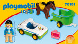 PLAYMOBIL - 1.2.3 CAR WITH HORSE TRAILER