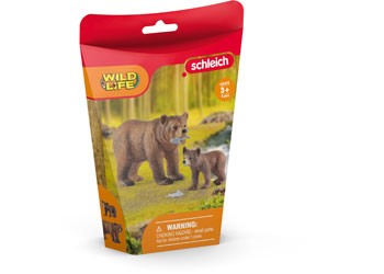 SCHLEICH - GRIZZLY BEAR MOTHER W/ CUB