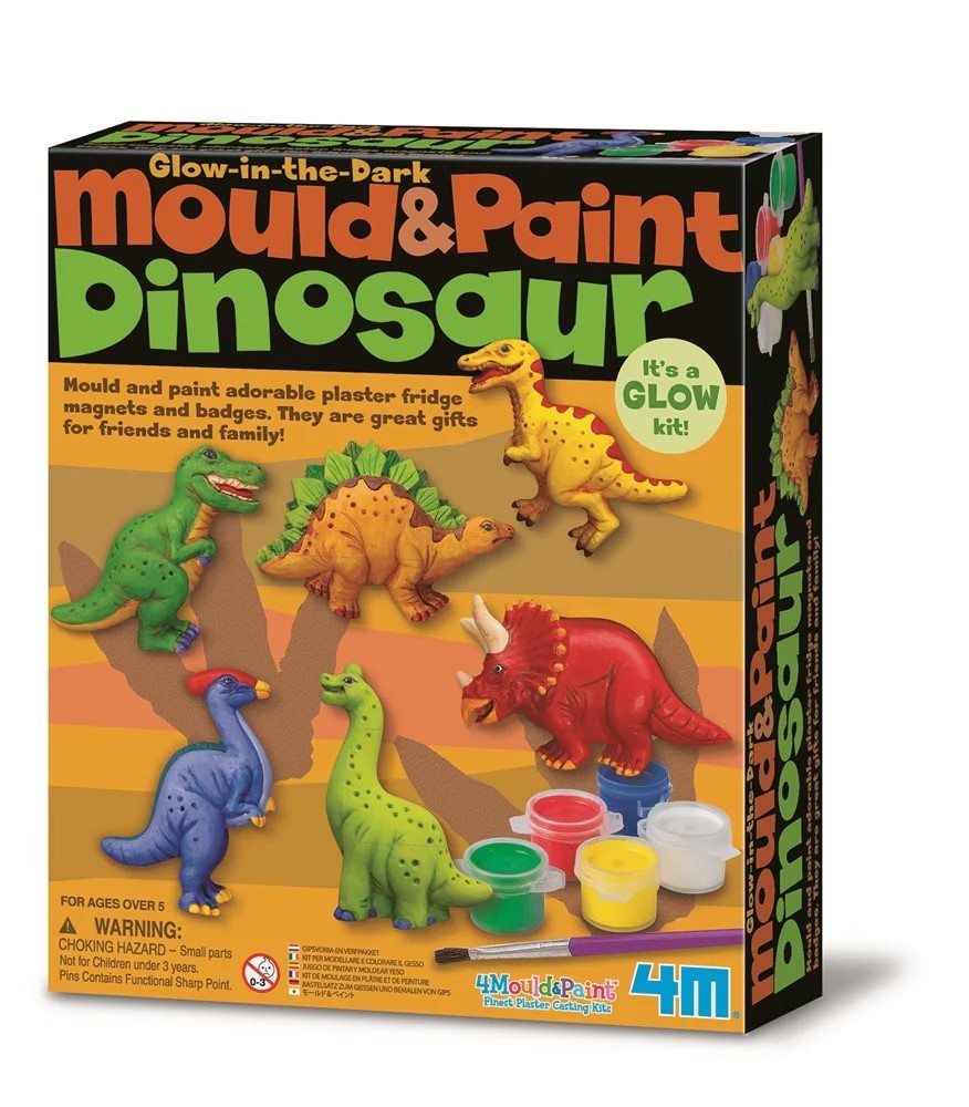 MOULD & PAINT DINOSAURS - GLOW IN THE DARK