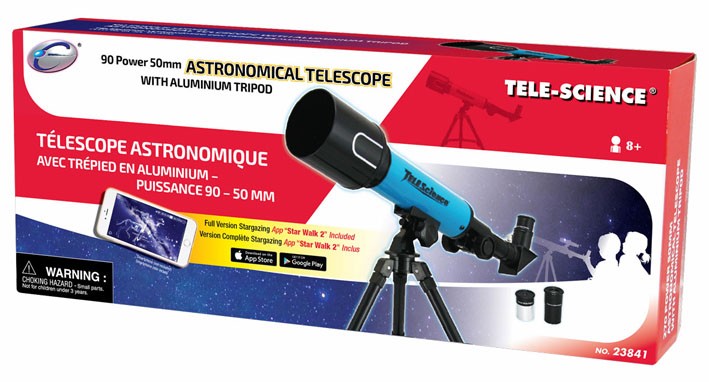 Astronomical Telescope 50mm 90 Power W/ Tripod