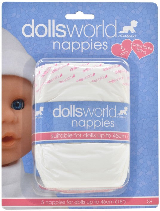 Dolls World Nappies 5 Pack