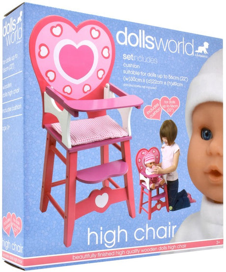 DOLLS WORLD WOODEN HIGH CHAIR