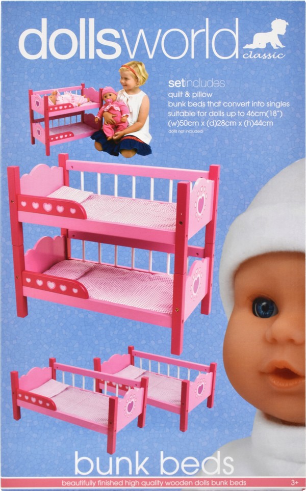 Dolls World Wooden Bunk Beds