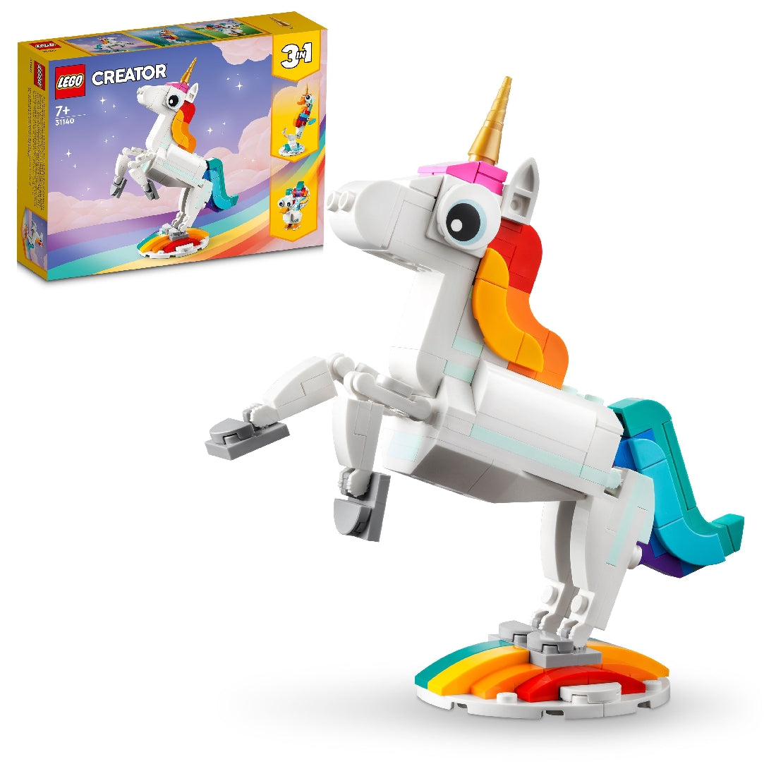 LEGO CREATOR 3-IN-1 MAGICAL UNICORN 31140 AGE: 7+