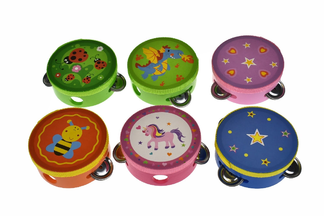 Multi Coloured Tambourine Assorted Colours