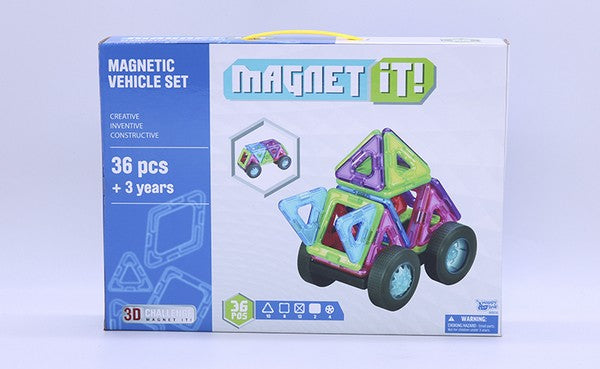 MAGNET IT BLOCK SET VEHICLES - 36 PCS