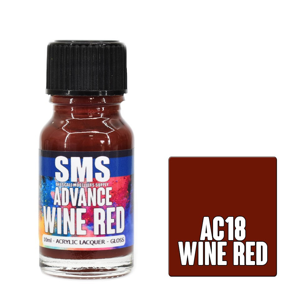 SMS ADVANCE WINE RED 10ML ACRYLIC LACQUER