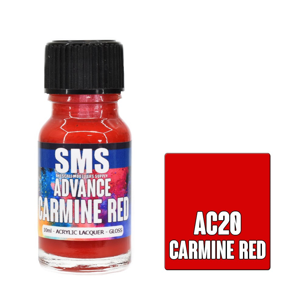 SMS ADVANCE CARMINE RED 10ML ACRYLIC LACQUER