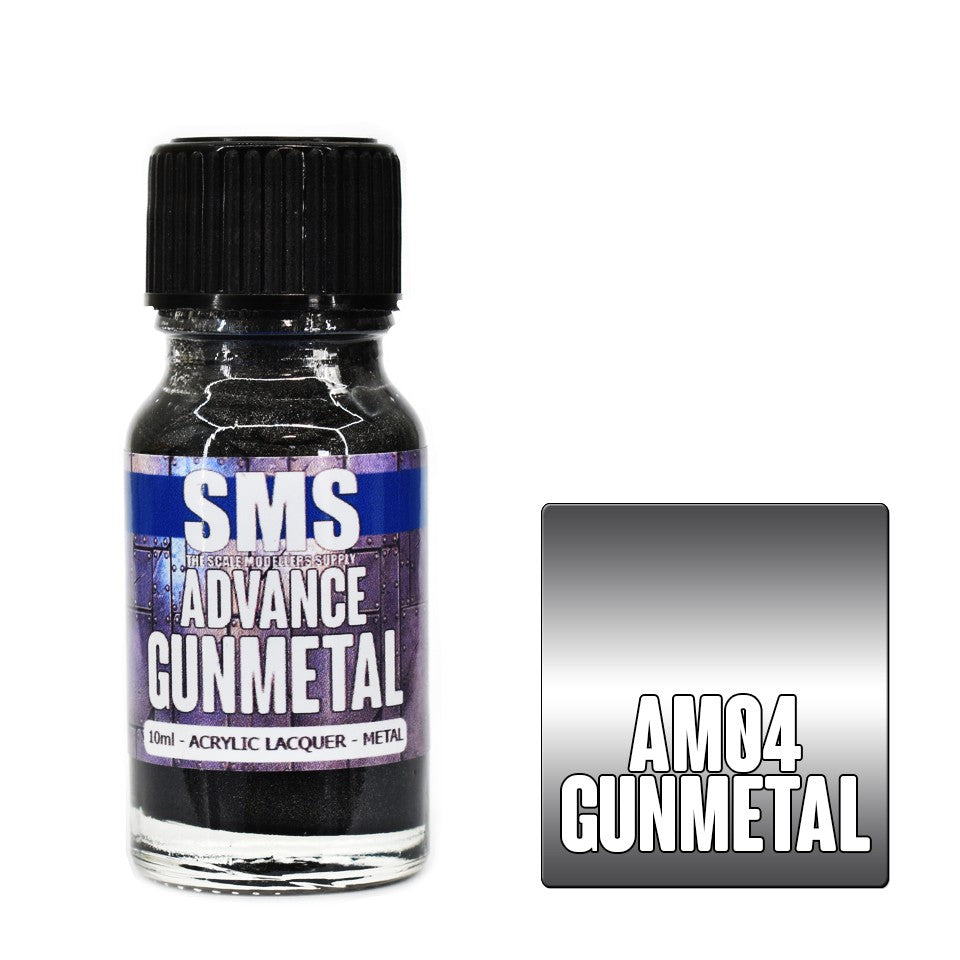 SMS ADVANCE METALLIC GUNMETAL 10ML ACRYLIC LACQUER