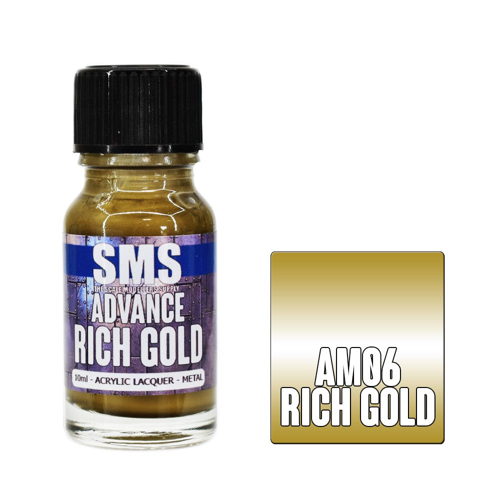 SMS ADVANCE METALLIC RICH GOLD 10ML ACRYLIC LACQUER