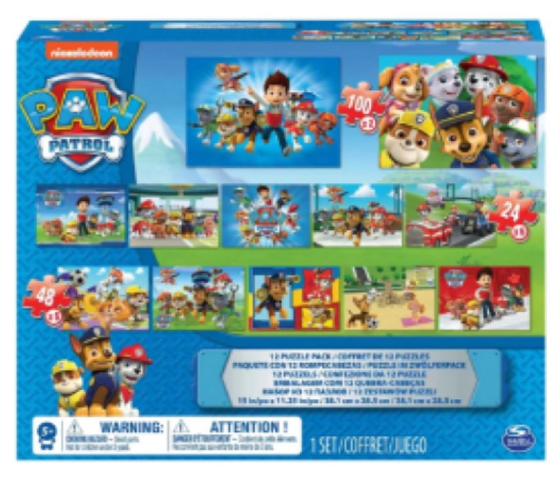 Paw Patrol 12 Puzzle Pack