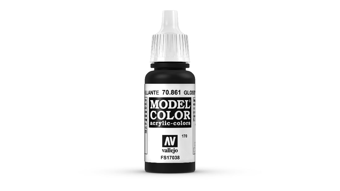 VALLEJO MODEL COLOUR GLOSSY BLACK 17 ML