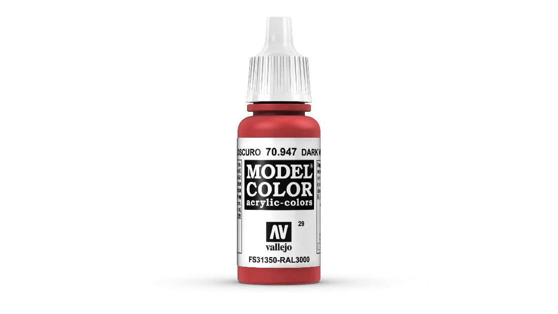 VALLEJO MODEL COLOUR DARK VERMILLION 17 ML