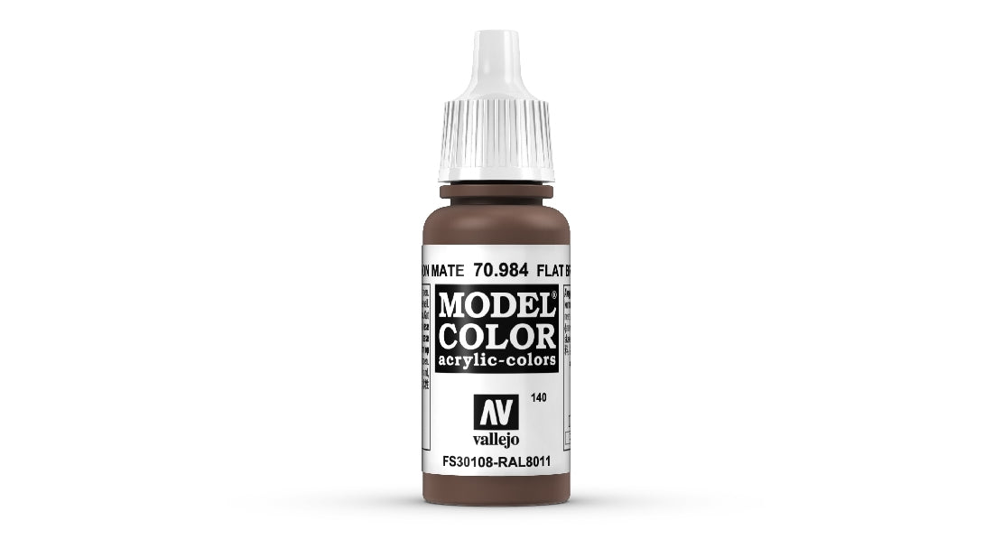 VALLEJO MODEL COLOUR FLAT BROWN 17 ML